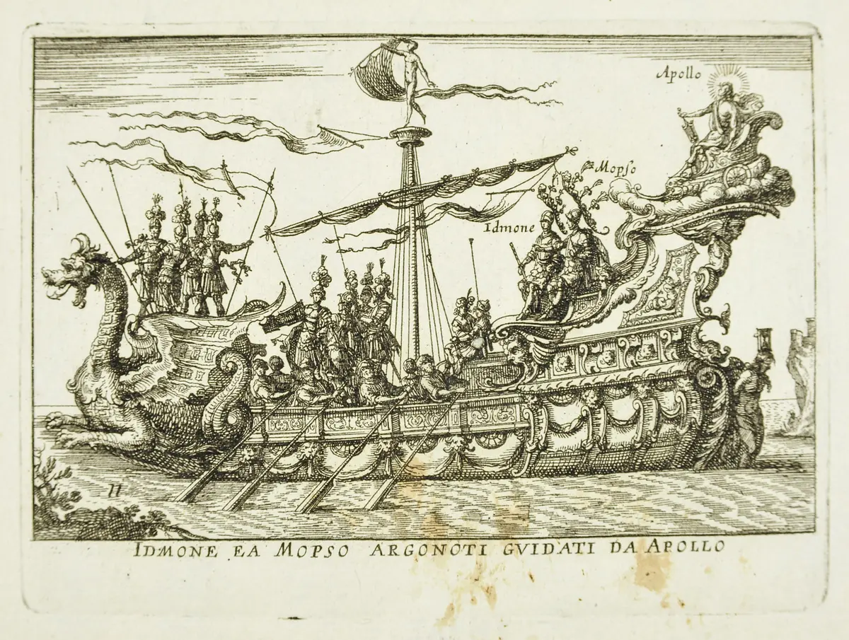 Le Magnifique carousel fait sur le fleuve de l'Arne a Florence pour le marriage de Grande Duc, Inventartitel: Carousel auf dem Arnofluß, Verweis auf Stücktitel: L'Argonautica