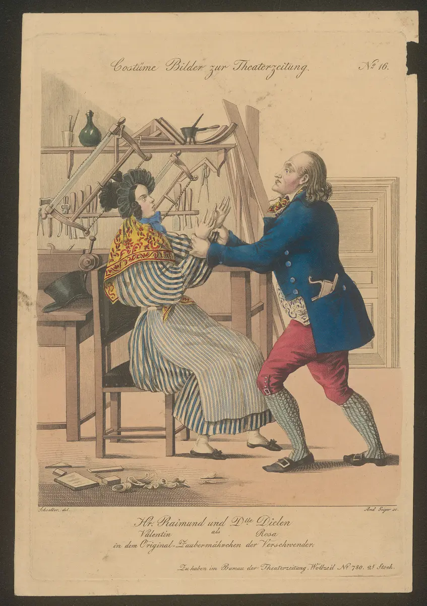 Der Verschwender, Titel der Serie: Costume-Bild, Name der Zeitschrift: Wiener Theaterzeitung