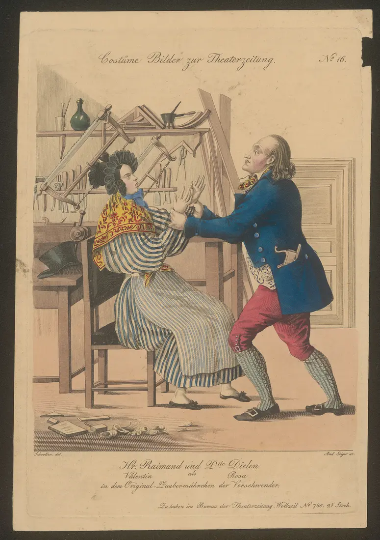 Der Verschwender, Titel der Serie: Costume-Bild, Name der Zeitschrift: Wiener Theaterzeitung
