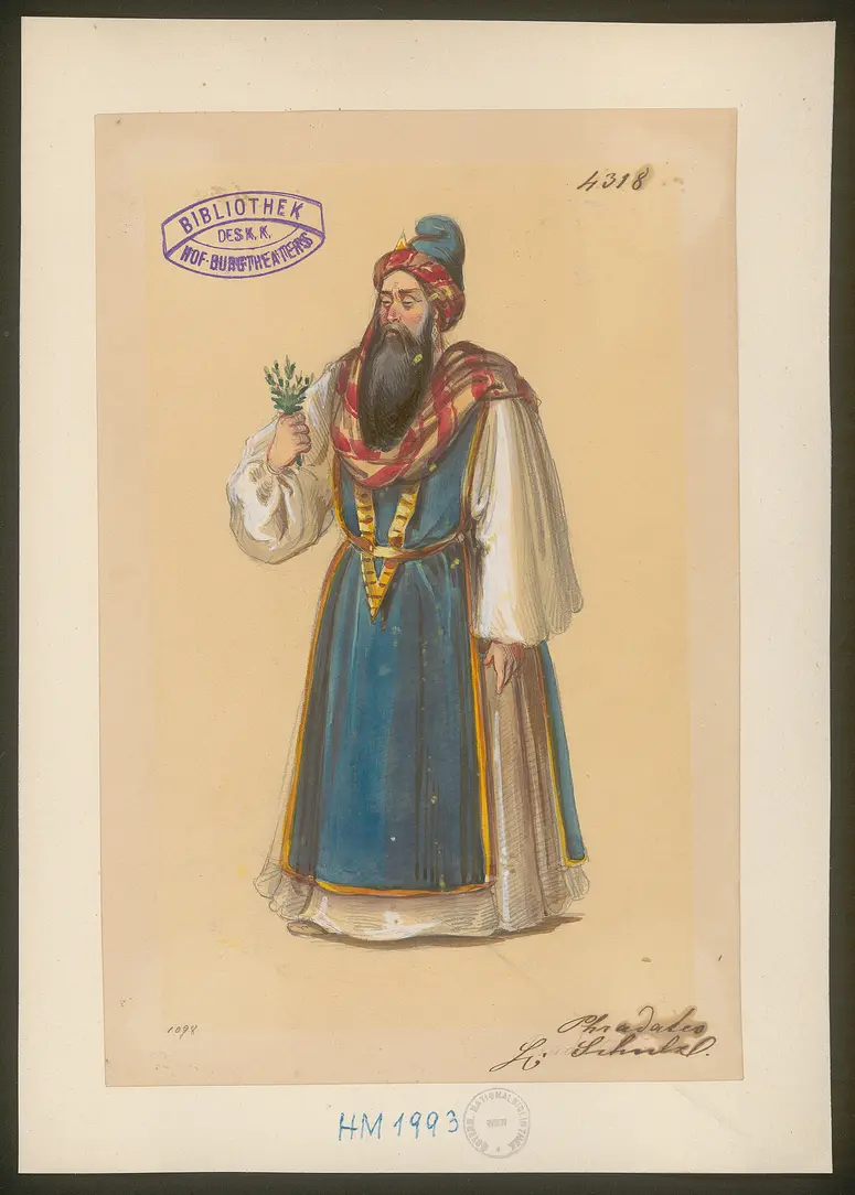 Alexander und Darius, Titel der Serie: Figurinen des k.k. Hof-Burgtheaters