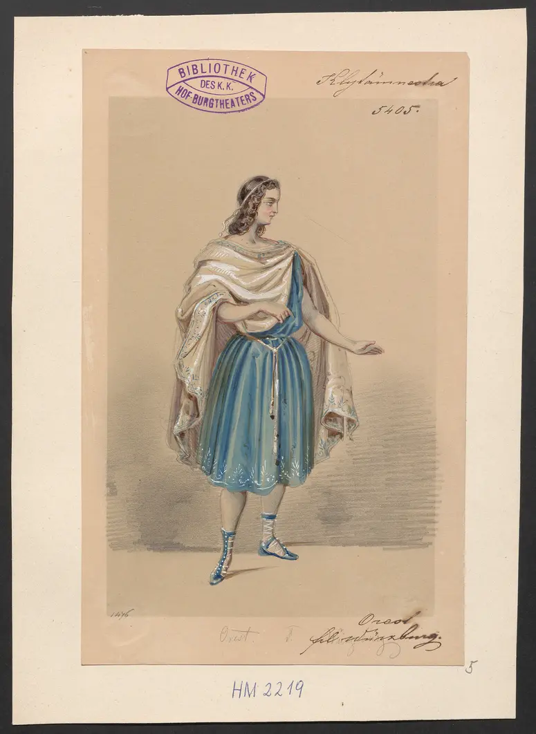 Klytämnestra, Titel der Serie: Figurinen des k.k. Hof-Burgtheaters