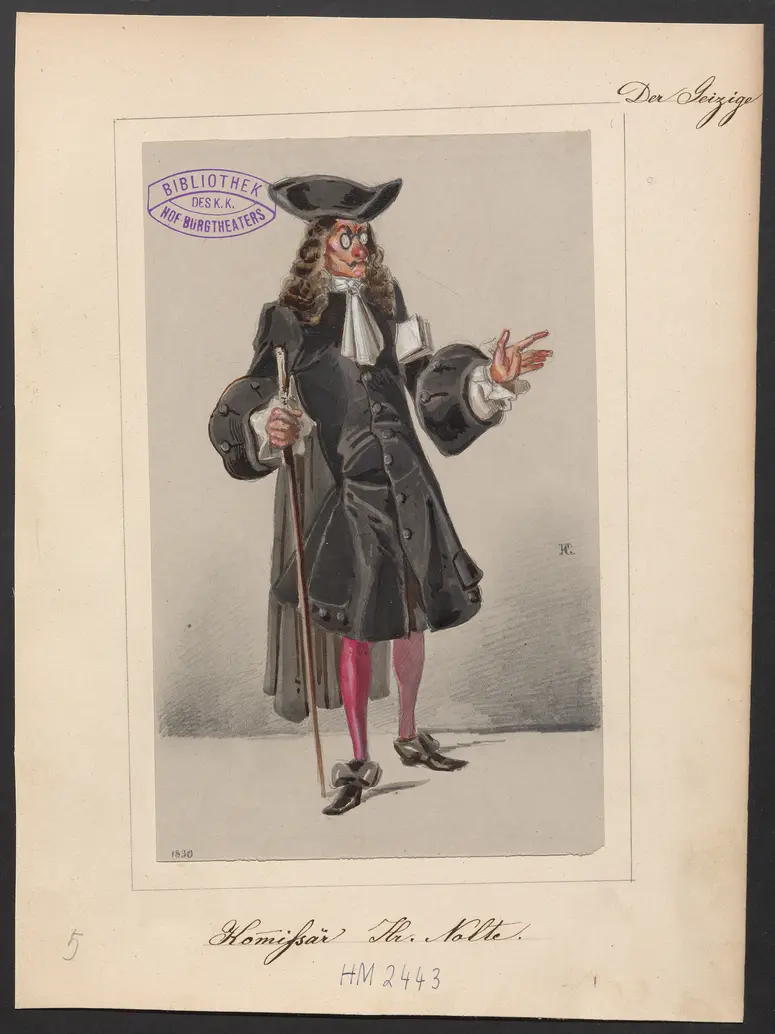 Der Geizige, Originaltitel: L'Avare, Titel der Serie: Figurinen des k.k. Hof-Burgtheaters