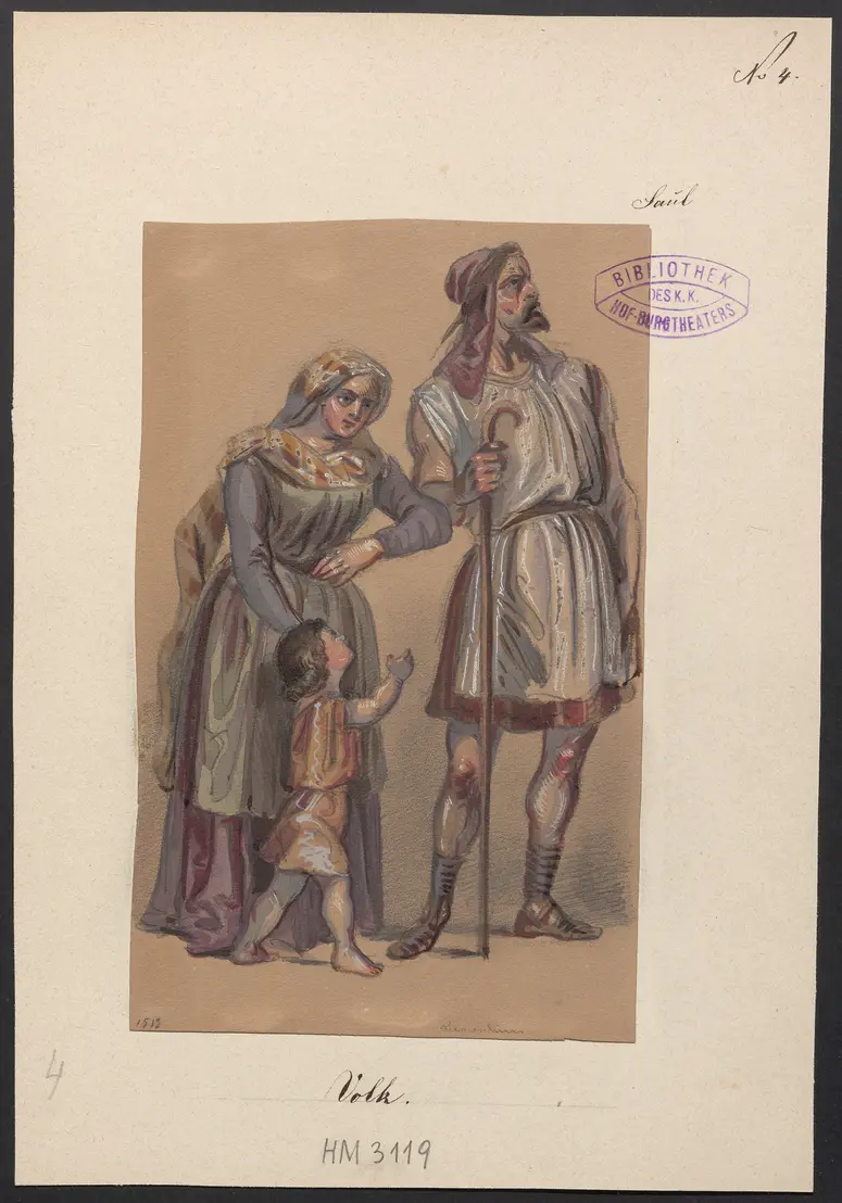 Saul, Titel der Serie: Figurinen des k.k. Hof-Burgtheaters