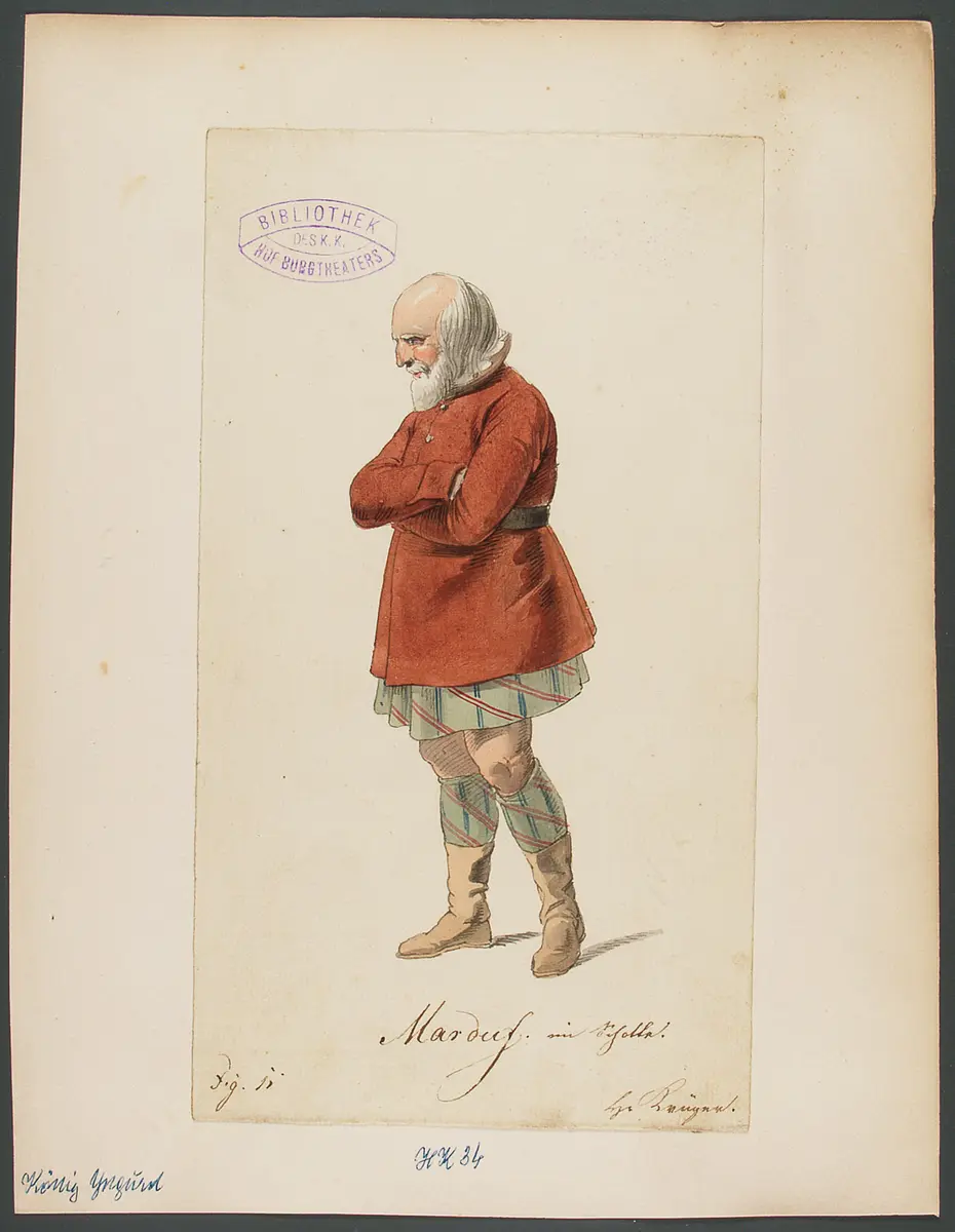 König Yngurd, Titel der Serie: Figurinen des k.k. Hof-Burgtheaters