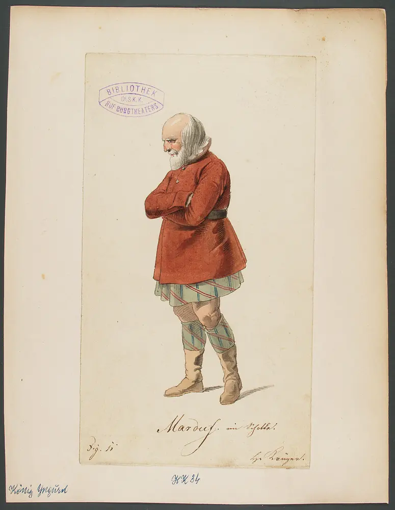 König Yngurd, Titel der Serie: Figurinen des k.k. Hof-Burgtheaters