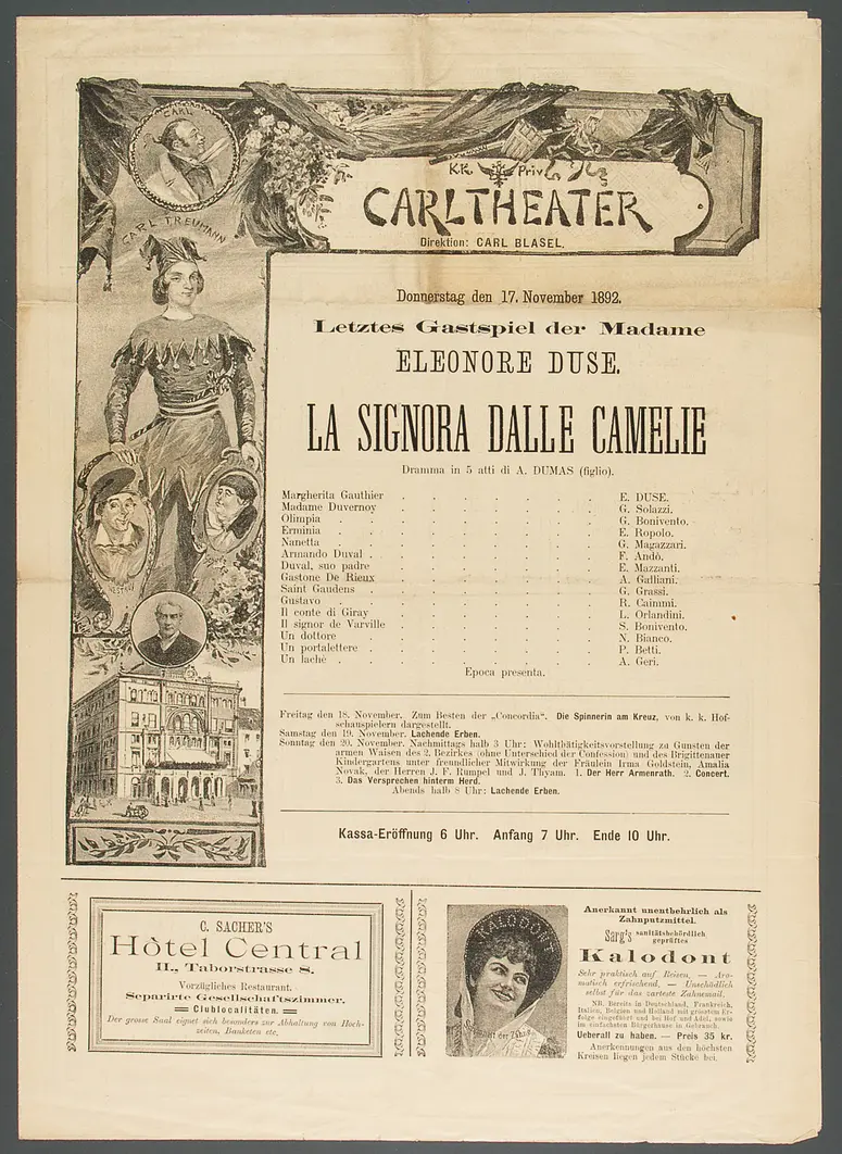 Die Kameliendame, Titel in Vorlageform: La Signora dalle Camelie