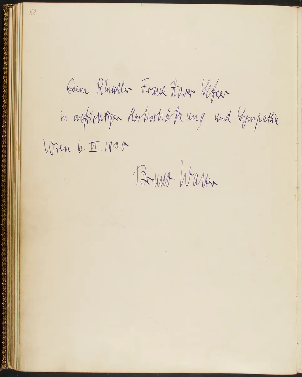 Gästebuch. Atelier Franz-Xaver Setzer, Wien