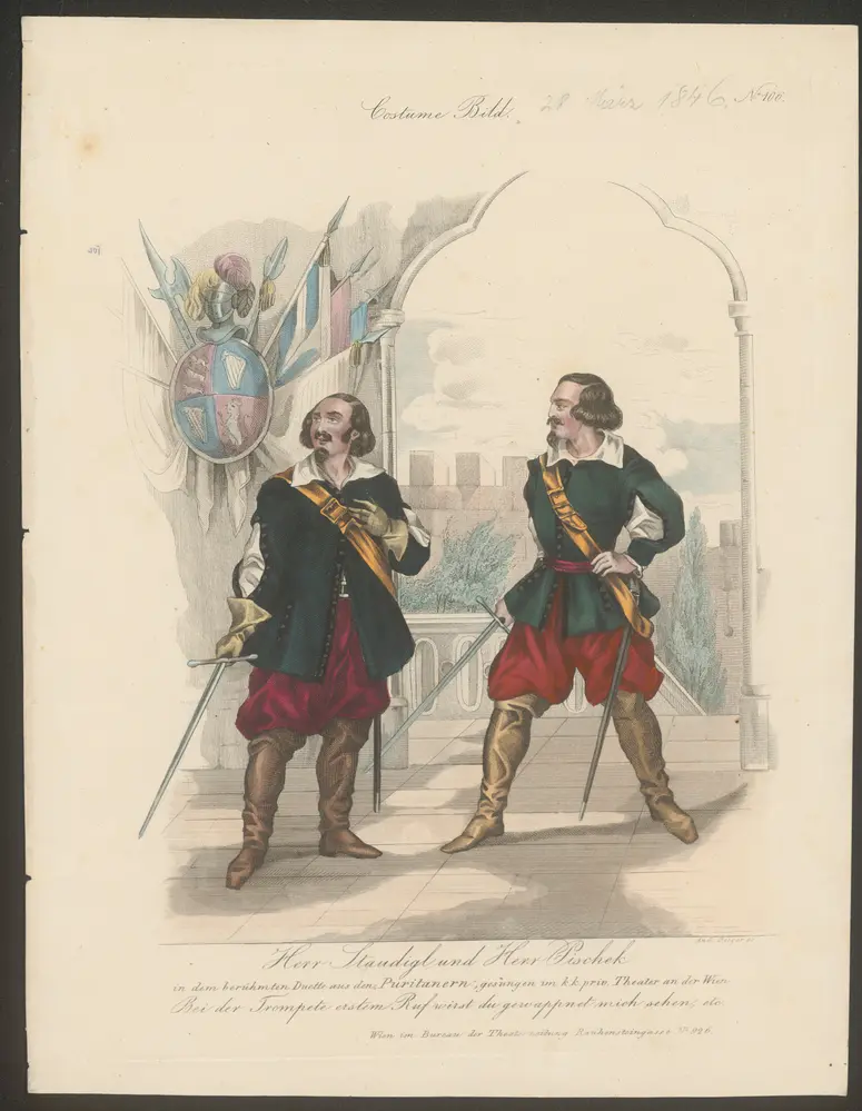 Die Puritaner, Alternativtitel: I puritani, Titel der Serie: Costume-Bild, Name der Zeitschrift: Wiener Theaterzeitung