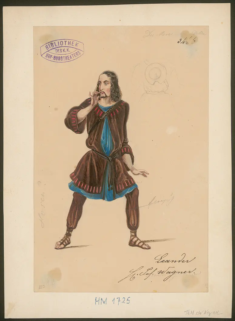 Des Meeres und der Liebe Wellen, Titel der Serie: Figurinen des k.k. Hof-Burgtheaters