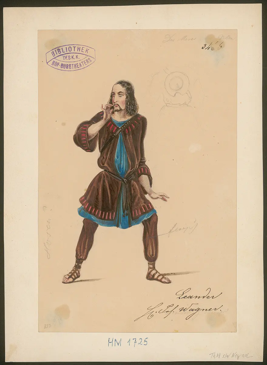 Des Meeres und der Liebe Wellen, Titel der Serie: Figurinen des k.k. Hof-Burgtheaters