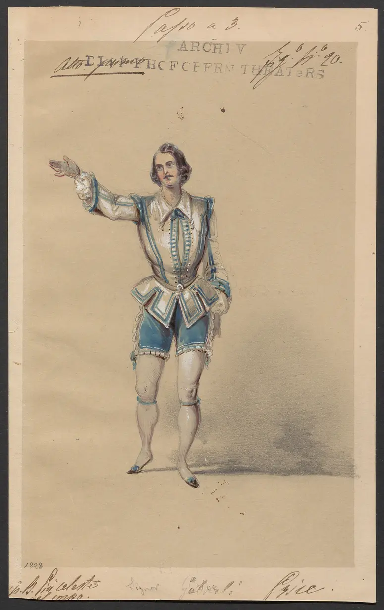 Die Gauklerin, Titel der Serie: Figurinen des k.k. Hofoperntheaters