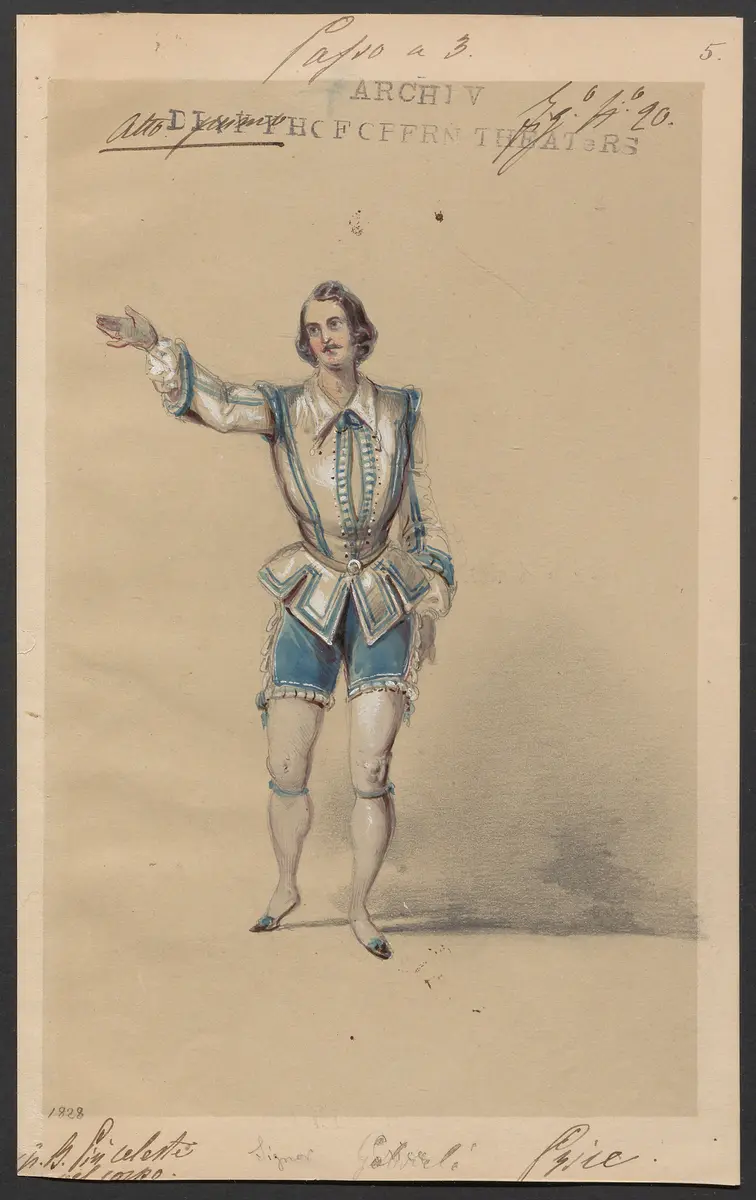 Die Gauklerin, Titel der Serie: Figurinen des k.k. Hofoperntheaters