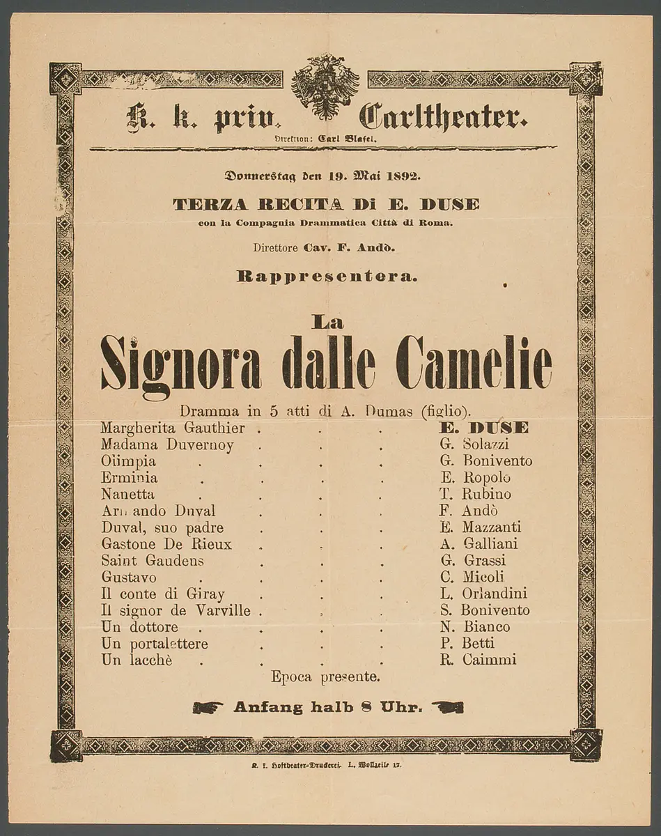 Die Kameliendame, Titel in Vorlageform: La Signora dalle Camelie