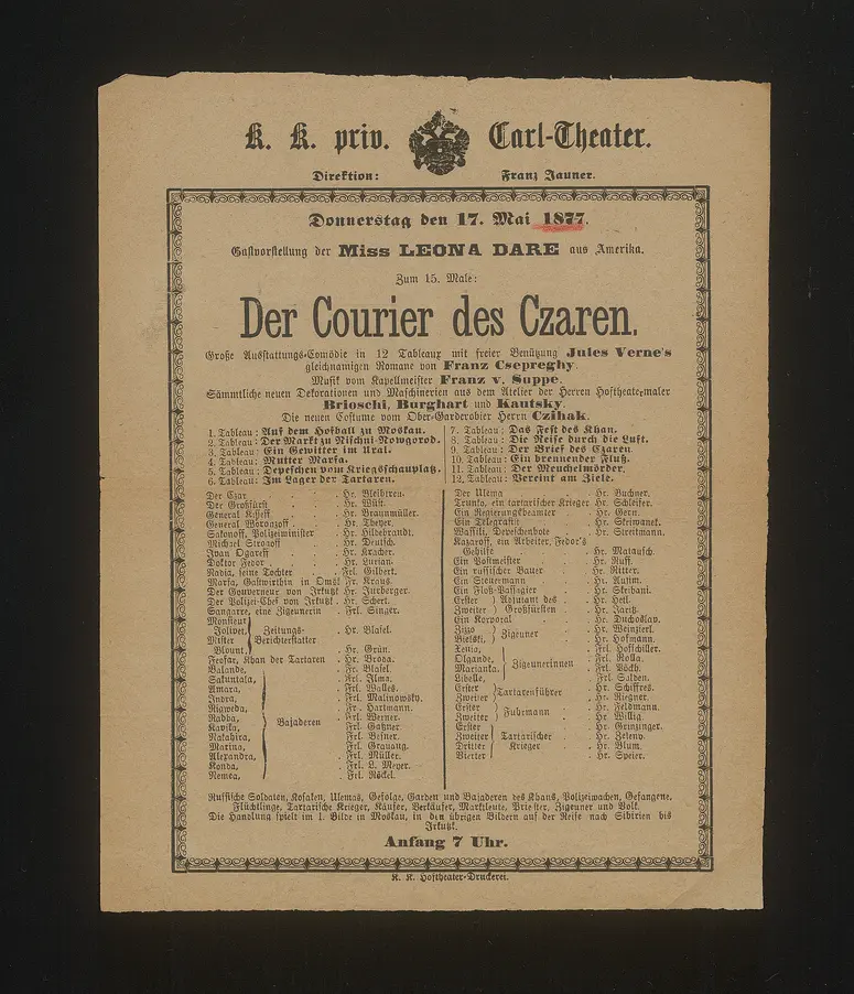 Der Courier des Czaren, Suchtitel: Der Kurier des Zaren