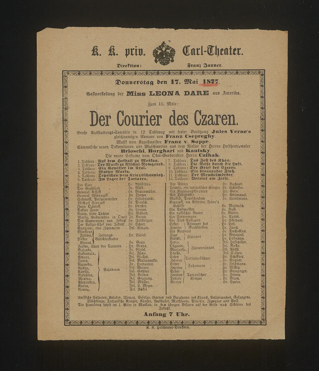 Der Courier des Czaren, Suchtitel: Der Kurier des Zaren