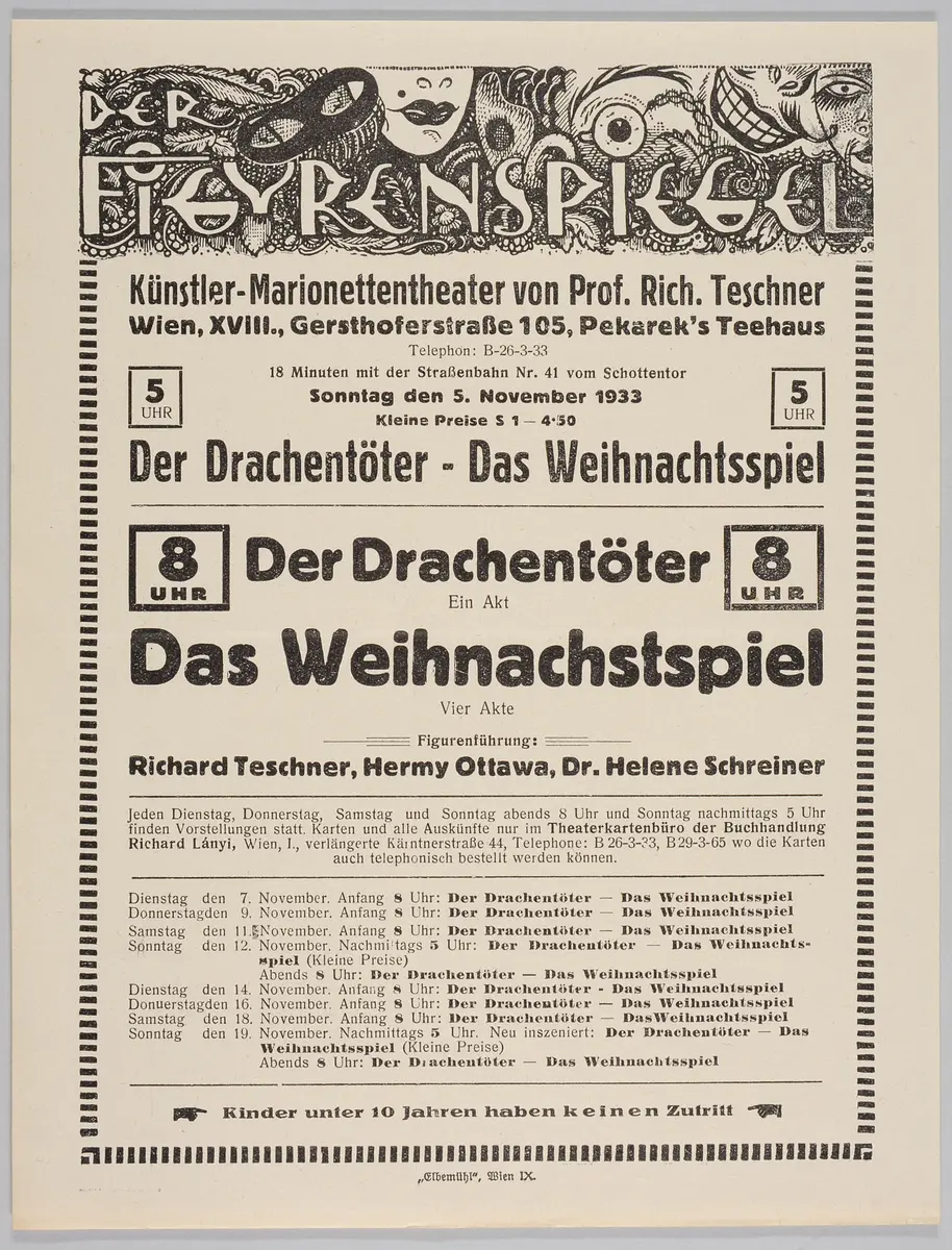 Der Figurenspiegel, Verweis auf Stücktitel: Der Drachentöter, Verweis auf Stücktitel: Das Weihnachtsspiel