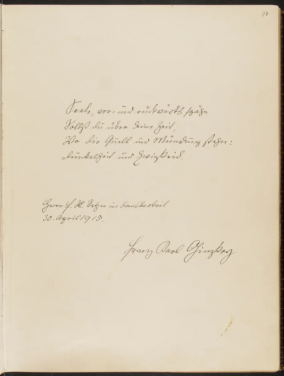 Gästebuch. Atelier Franz-Xaver Setzer, Wien