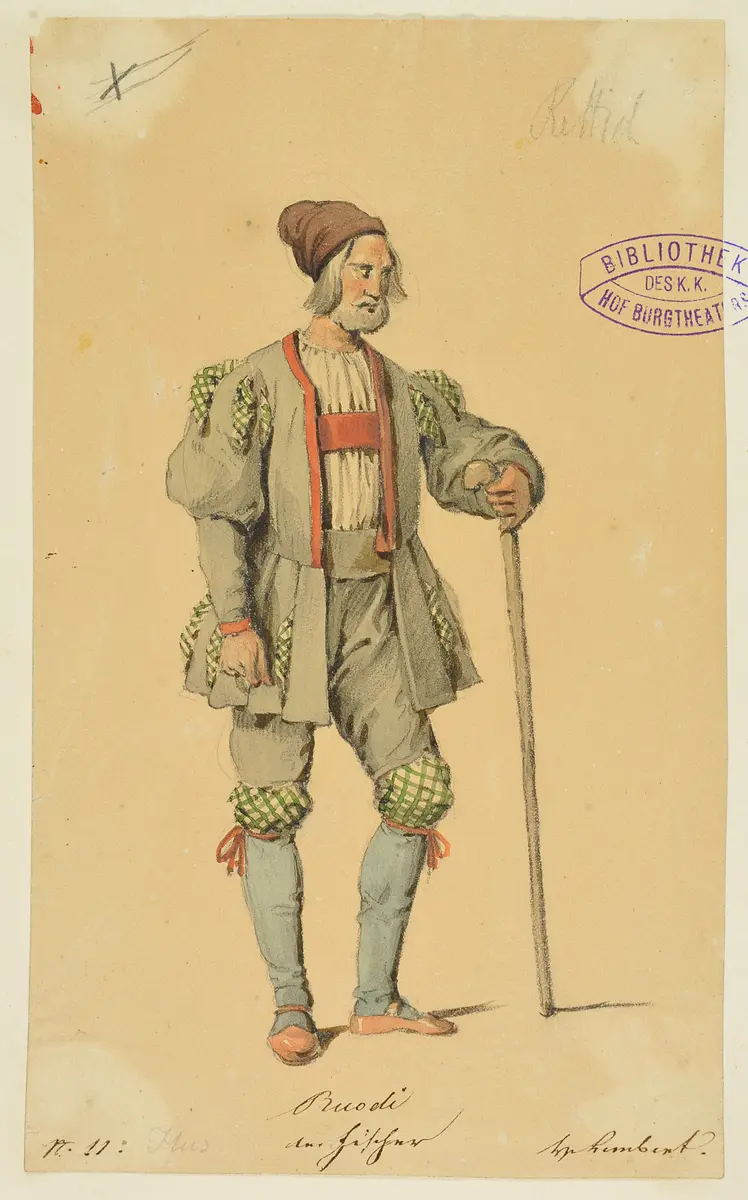 Wilhelm Tell, Titel der Serie: Figurinen des k.k. Hof-Burgtheaters