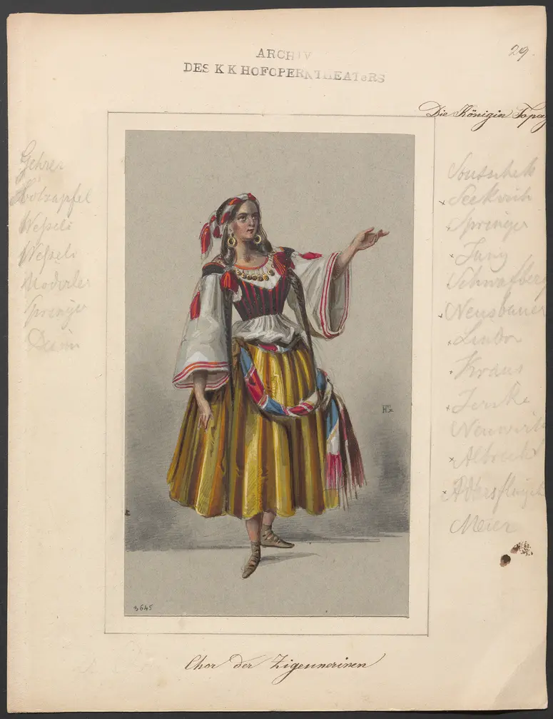 Königin Topas, Originaltitel: La reine Topaze, Titel der Serie: Figurinen des k.k. Hofoperntheaters