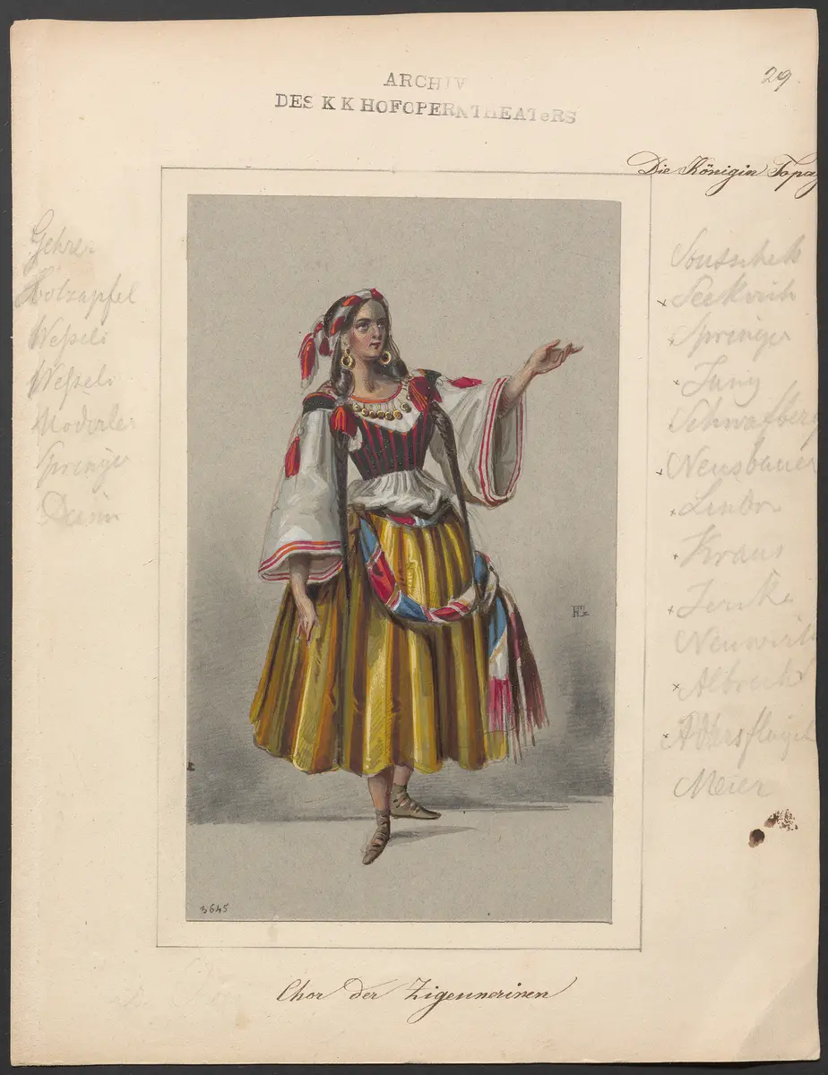 Königin Topas, Originaltitel: La reine Topaze, Titel der Serie: Figurinen des k.k. Hofoperntheaters