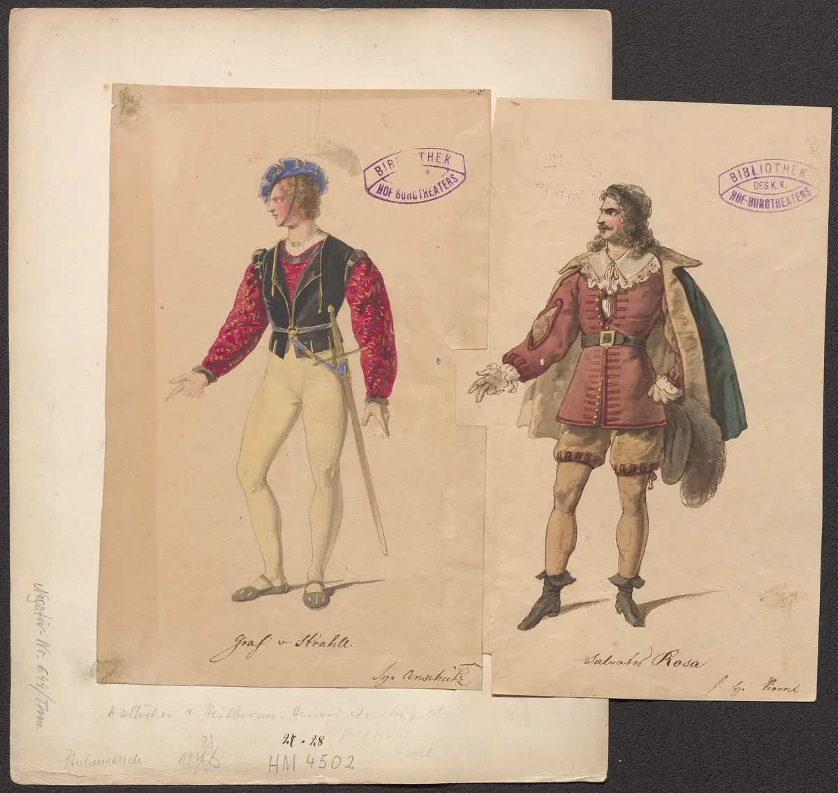 Das Bild der Danae, Titel der Serie: Figurinen des k.k. Hof-Burgtheaters