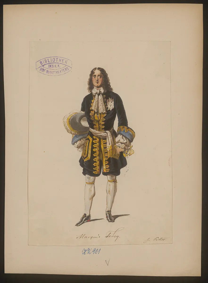 Das Glas Wasser, oder Ursachen und Wirkungen, Originaltitel: Le verre d'eau, ou Les effets et les causes, Titel der Serie: Figurinen des k.k. Hof-Burgtheaters