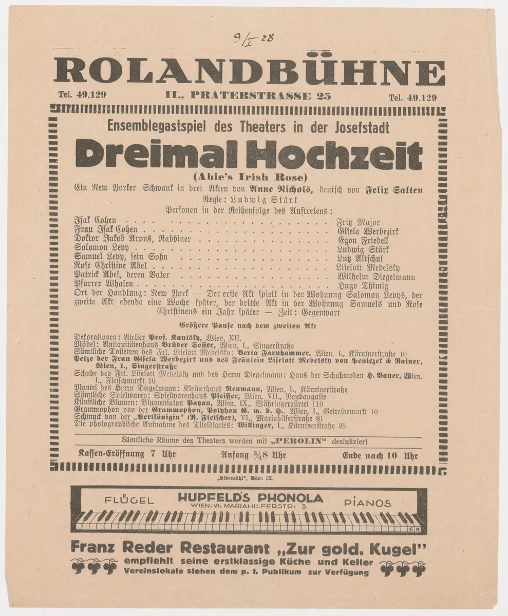 Dreimal Hochzeit (Abie's Irish Rose)