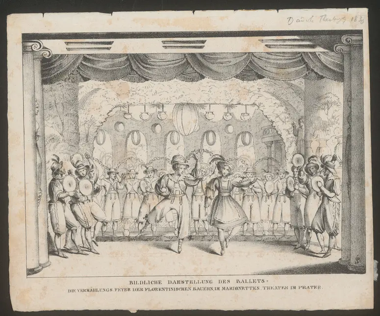 Die Vermählungsfeyer der florentinischen Bauern, Alternativtitel: Florentinische Bauernhochzeit, Name der Zeitschrift: Wiener Theaterzeitung