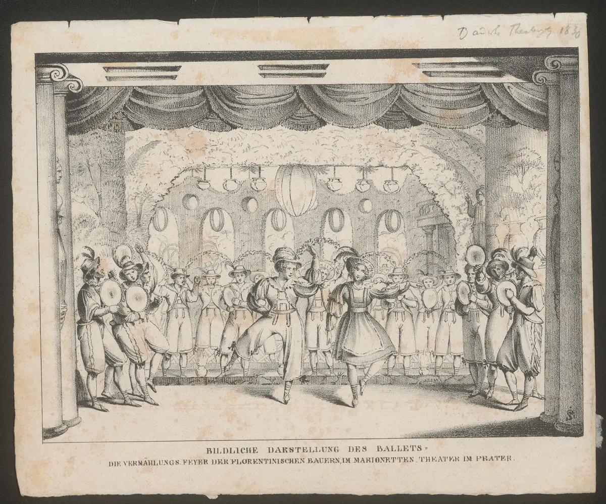 Die Vermählungsfeyer der florentinischen Bauern, Alternativtitel: Florentinische Bauernhochzeit, Name der Zeitschrift: Wiener Theaterzeitung