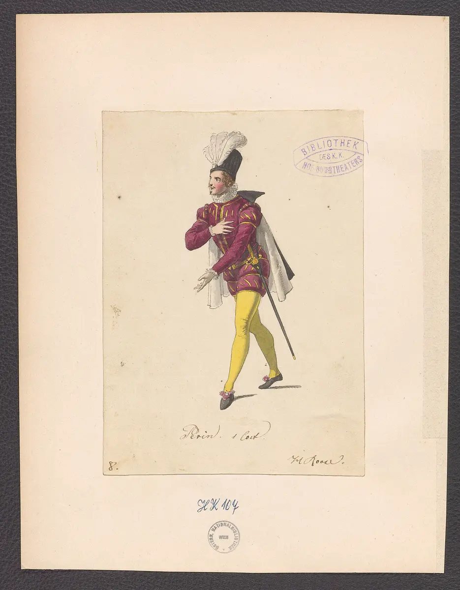 Donna Diana, oder Stolz und Liebe, Suchtitel: Donna Diana, Originaltitel: El desdén con el desdén, Titel der Serie: Figurinen des k.k. Hof-Burgtheaters