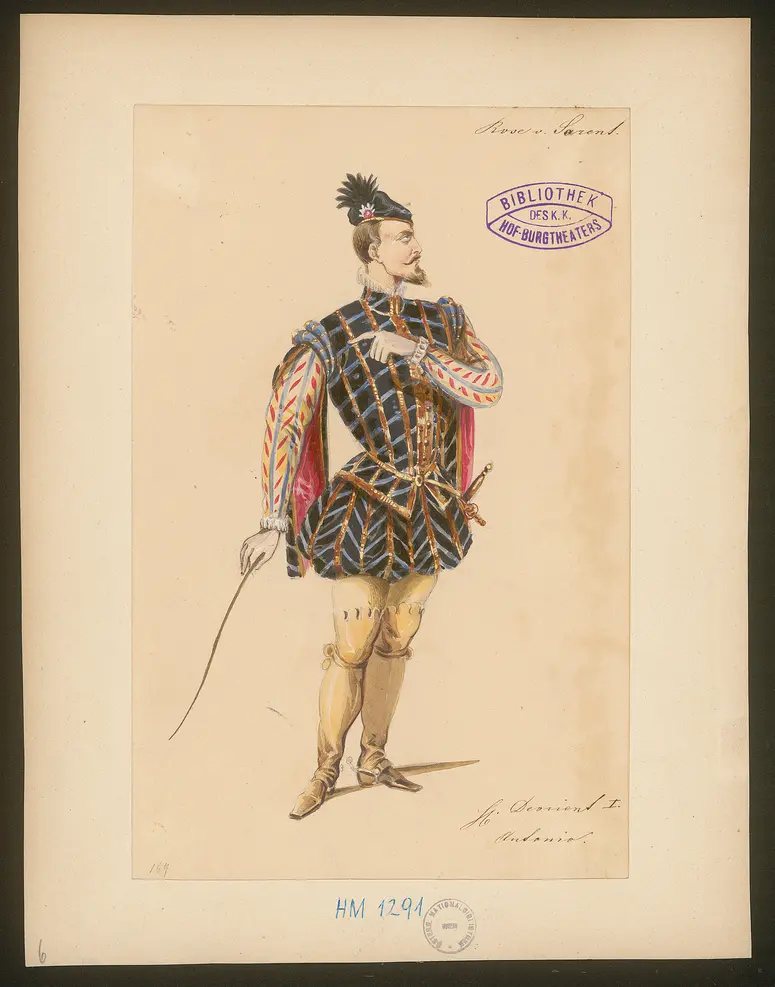 Die Rose von Sorrent, Titel der Serie: Figurinen des k.k. Hof-Burgtheaters