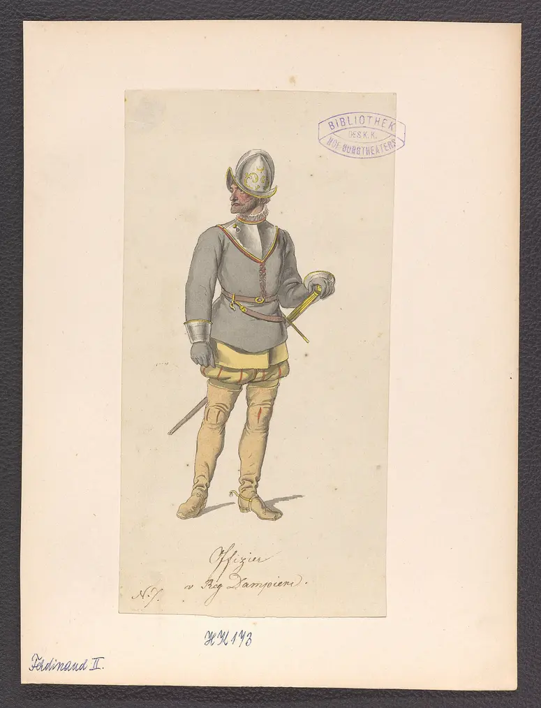 Ferdinand der Zweite, Alternativtitel: Ferdinand II., Titel der Serie: Figurinen des k.k. Hof-Burgtheaters