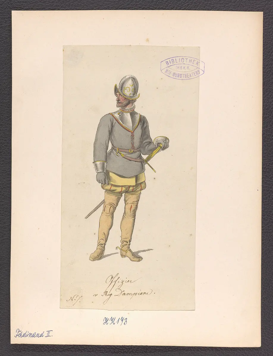 Ferdinand der Zweite, Alternativtitel: Ferdinand II., Titel der Serie: Figurinen des k.k. Hof-Burgtheaters