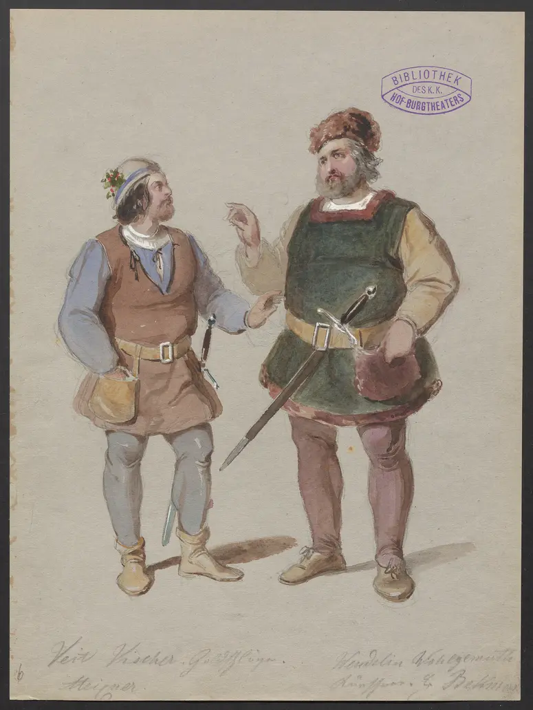 Der Zunftmeister von Nürnberg, Titel der Serie: Figurinen des k.k. Hof-Burgtheaters