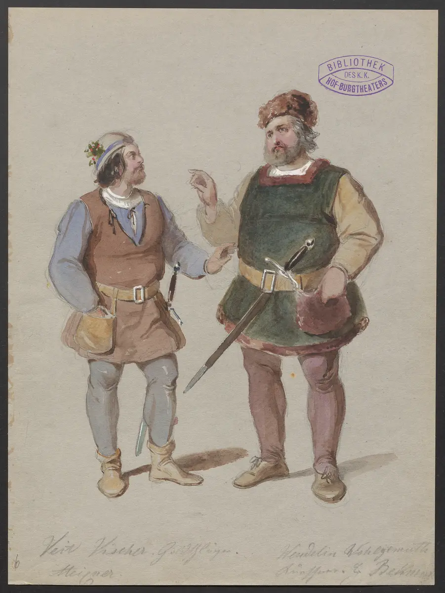 Der Zunftmeister von Nürnberg, Titel der Serie: Figurinen des k.k. Hof-Burgtheaters