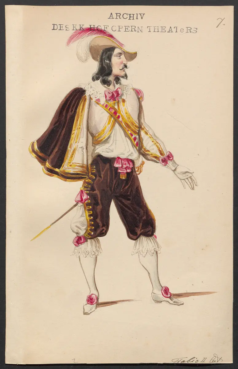 Die Barcarole, Originaltitel: La Barcarolle, ou l’Amour et la Musique, Titel der Serie: Figurinen des k.k. Hofoperntheaters