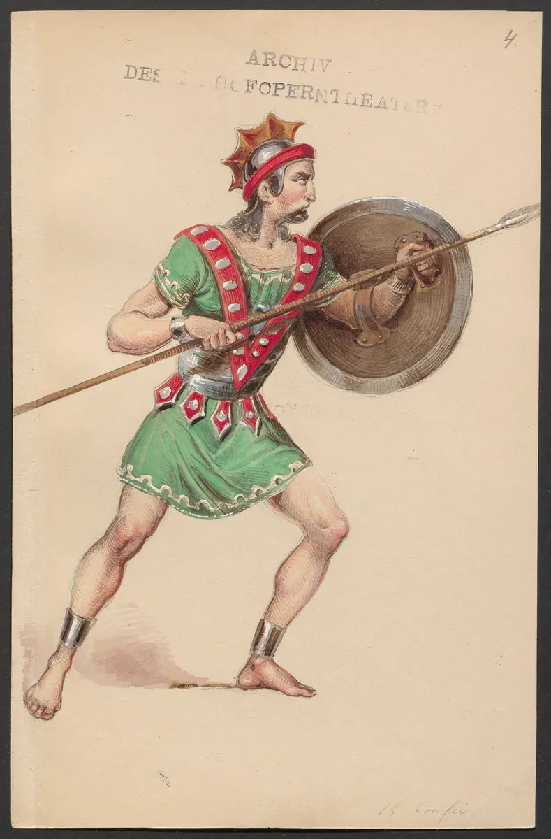 Bellerophon, Titel der Serie: Figurinen des k.k. Hofoperntheaters