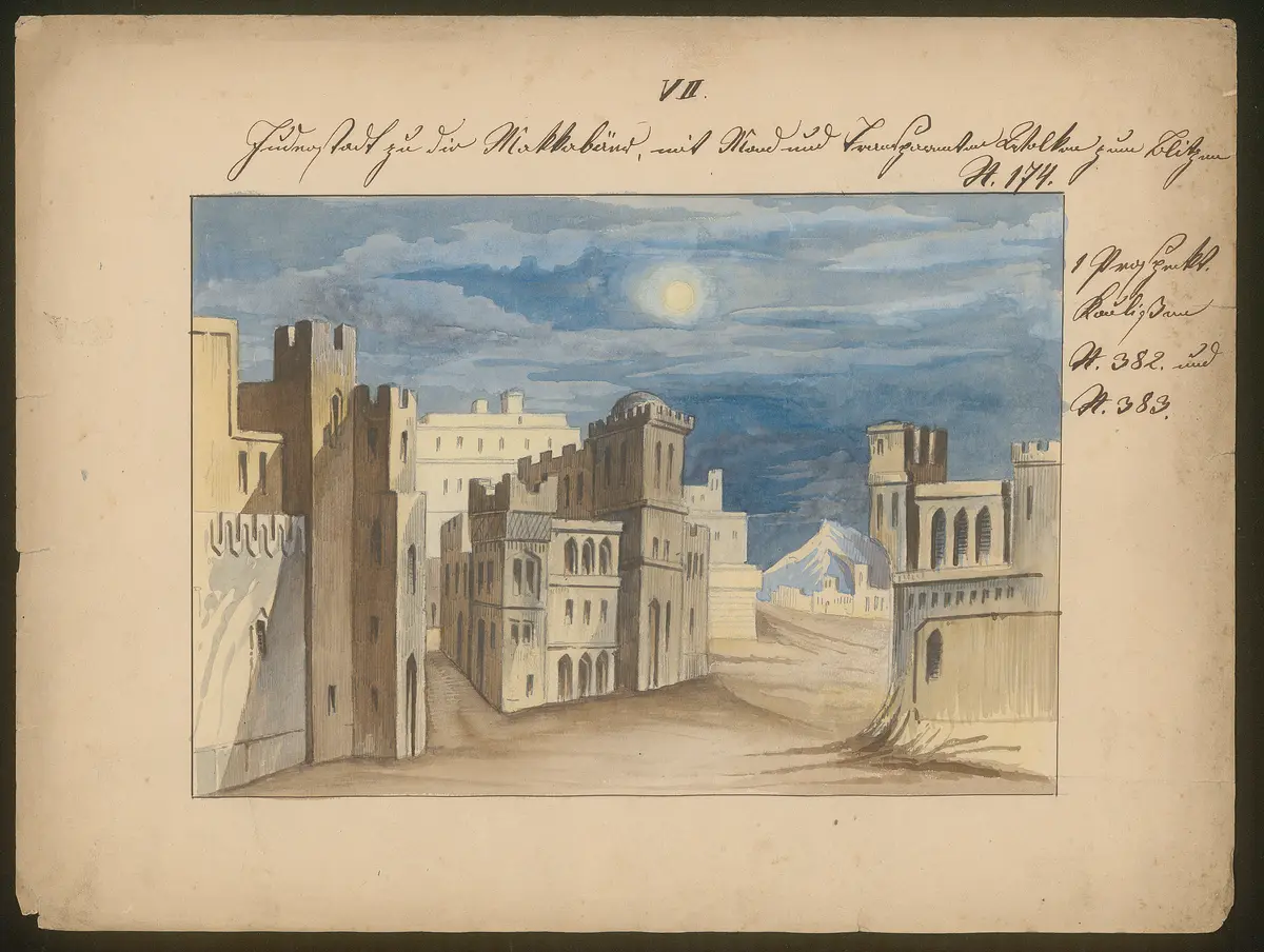 Die Makkabäer, Titel der Serie: Dekorationsfundus der Hoftheater (Altbestand aus der ersten Hälfte des 19. Jh.)