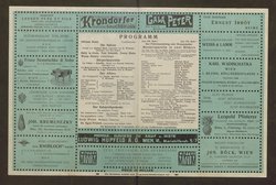 Kabarett Fledermaus, Titel in Vorlageform: Fledermaus Theater und Kabarett, Verweis auf Stücktitel: Die Naiven, Verweis auf Stücktitel: Der Albino, Verweis auf Stücktitel: Der Kabarettgedanke, Verweis auf Stücktitel: Der Petroleumkönig