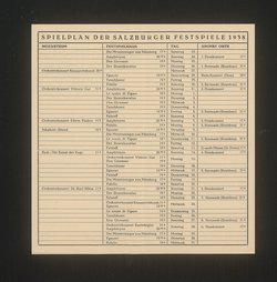 Salzburger Festspiele 1938, Titel in Vorlageform: Richtiggestellter Spielplan und Preiseinteilung, Verweis auf Stücktitel: Don Giovanni, Verweis auf Stücktitel: Falstaff, Verweis auf Stücktitel: Fidelio, Verweis auf Stücktitel: Die Meistersinger von Nürnberg, Verweis auf Stücktitel: Le nozze di figaro, Verweis auf Stücktitel: Der Rosenkavalier, Verweis auf Stücktitel: Tannhäuser, Verweis auf Stücktitel: Amphitrion, Verweis auf Stücktitel: Egmont