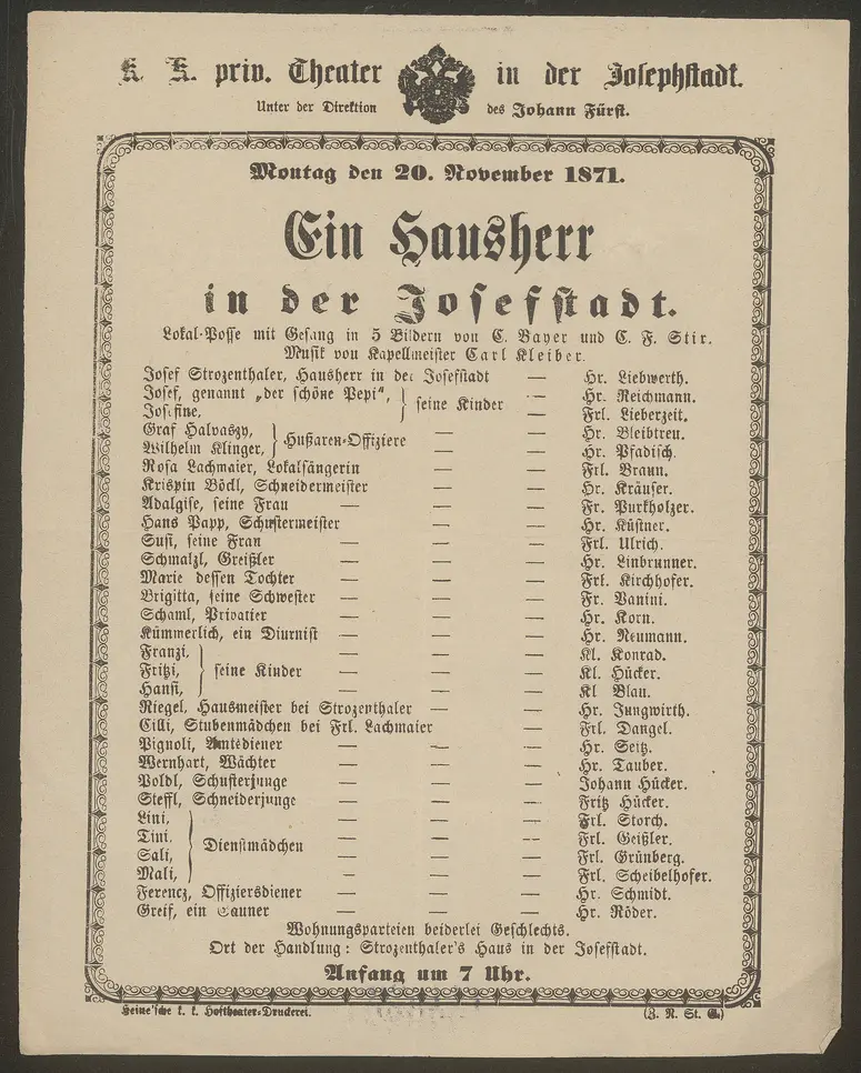 Ein Hausherr in der Josefstadt