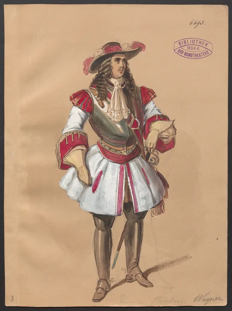 Prinz Friedrich von Homburg, oder Die Schlacht bei Fehrbellin, Titel der Serie: Figurinen des k.k. Hof-Burgtheaters