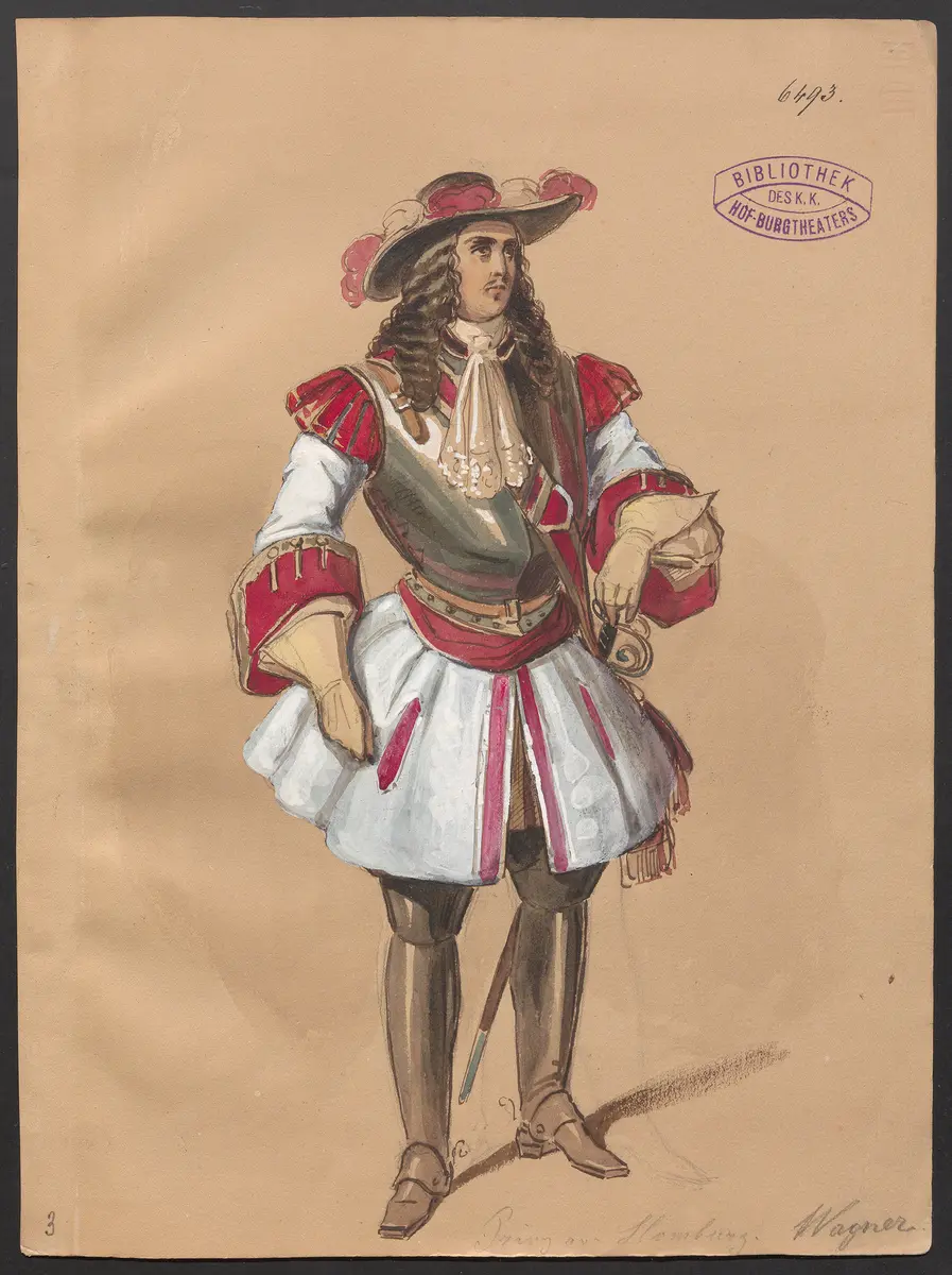 Prinz Friedrich von Homburg, oder Die Schlacht bei Fehrbellin, Titel der Serie: Figurinen des k.k. Hof-Burgtheaters