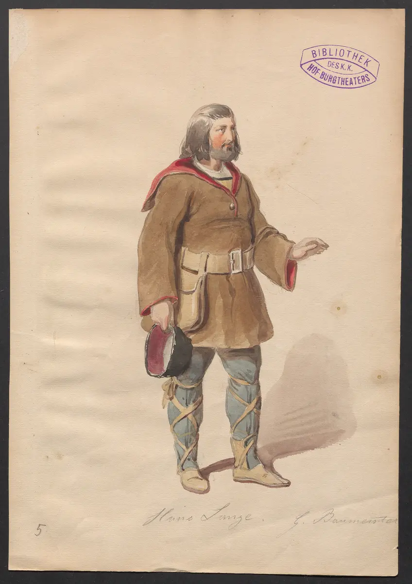 Hans Lange, Titel der Serie: Figurinen des k.k. Hof-Burgtheaters