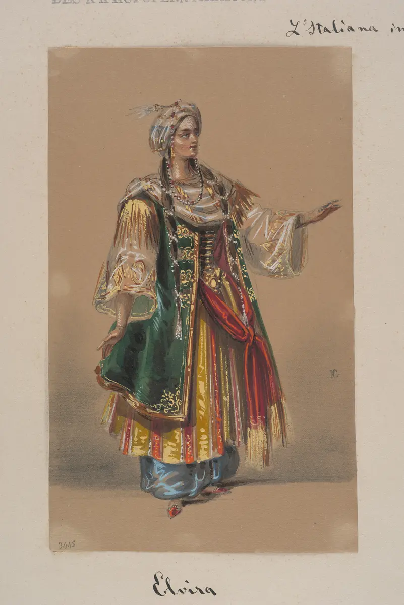 Die Italienerin in Algier, Originaltitel: L'italiana in Algeri, Titel der Serie: Figurinen des k.k. Hofoperntheaters