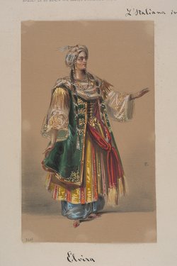 Die Italienerin in Algier, Originaltitel: L'italiana in Algeri, Titel der Serie: Figurinen des k.k. Hofoperntheaters