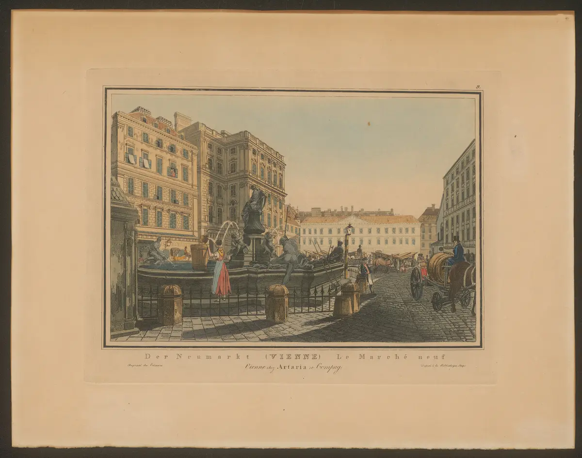 Wien (allgemein), Neuer Markt, Titel in Vorlageform: Der Neumarkt (Vienne) Le Marché neuf