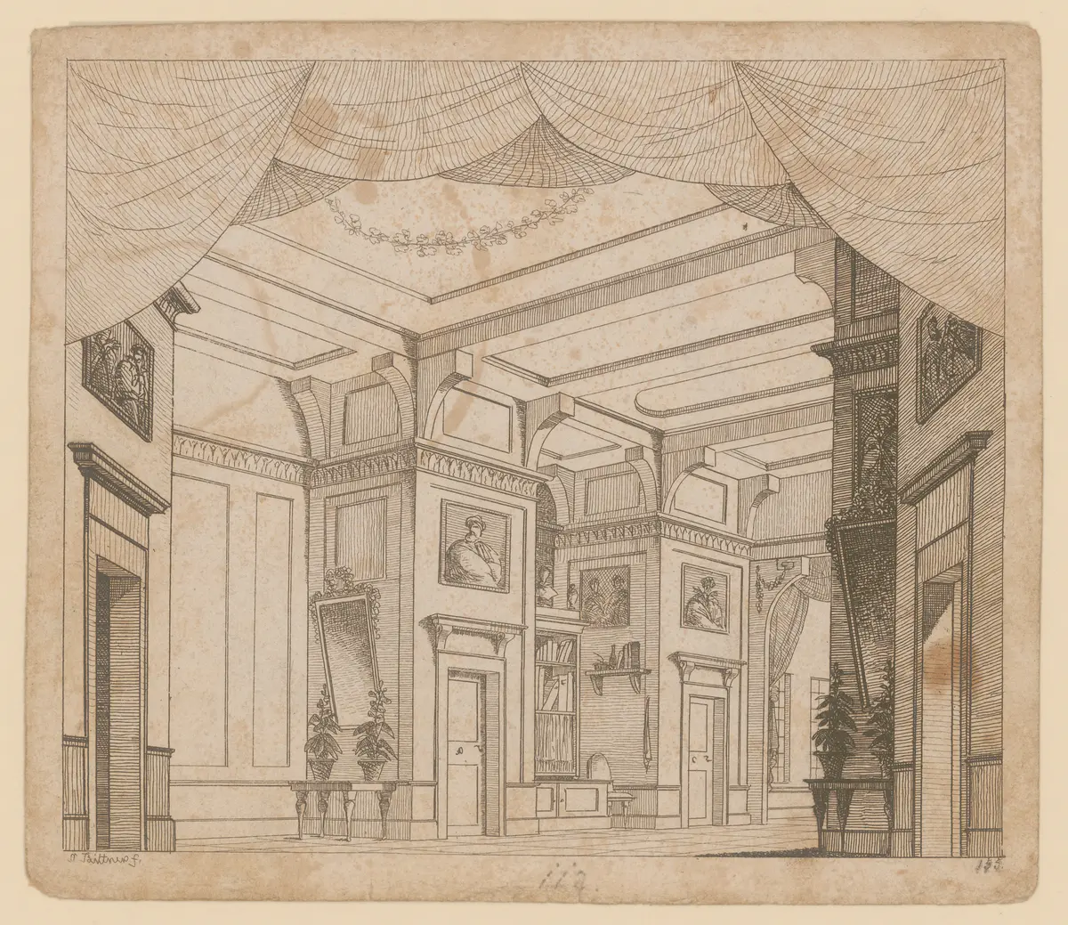 ohne Titel, Titel der Serie: Theaterdecorationen nach den Originalskitzen des k.k. Hoftheatermahlers Joseph Platzer radirt und verlegt von Norbert Bittner