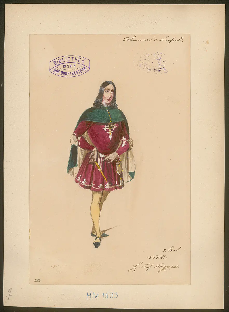 Johanna von Neapel, Titel der Serie: Figurinen des k.k. Hof-Burgtheaters