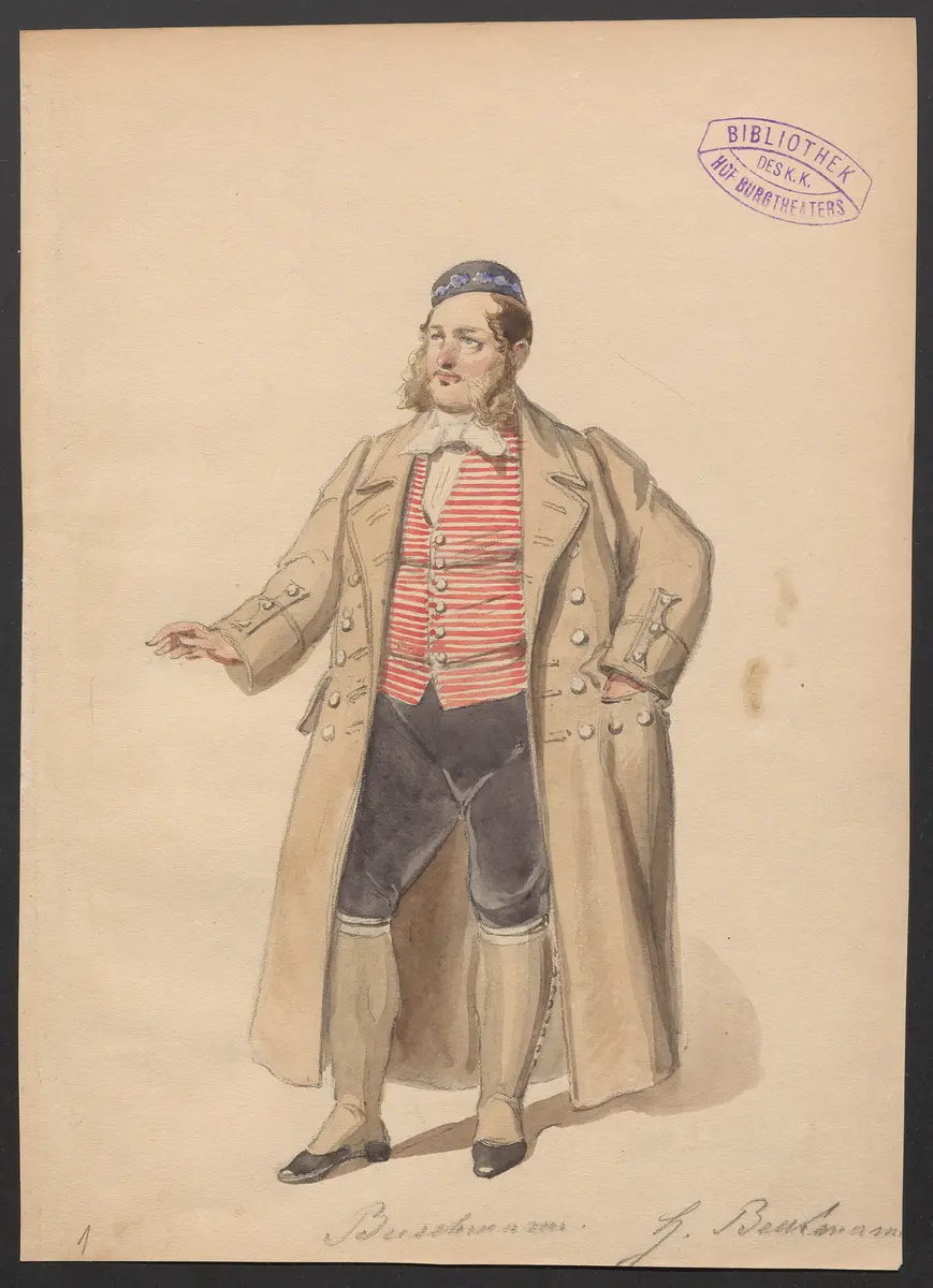 Die Dienstboten, Titel der Serie: Figurinen des k.k. Hof-Burgtheaters